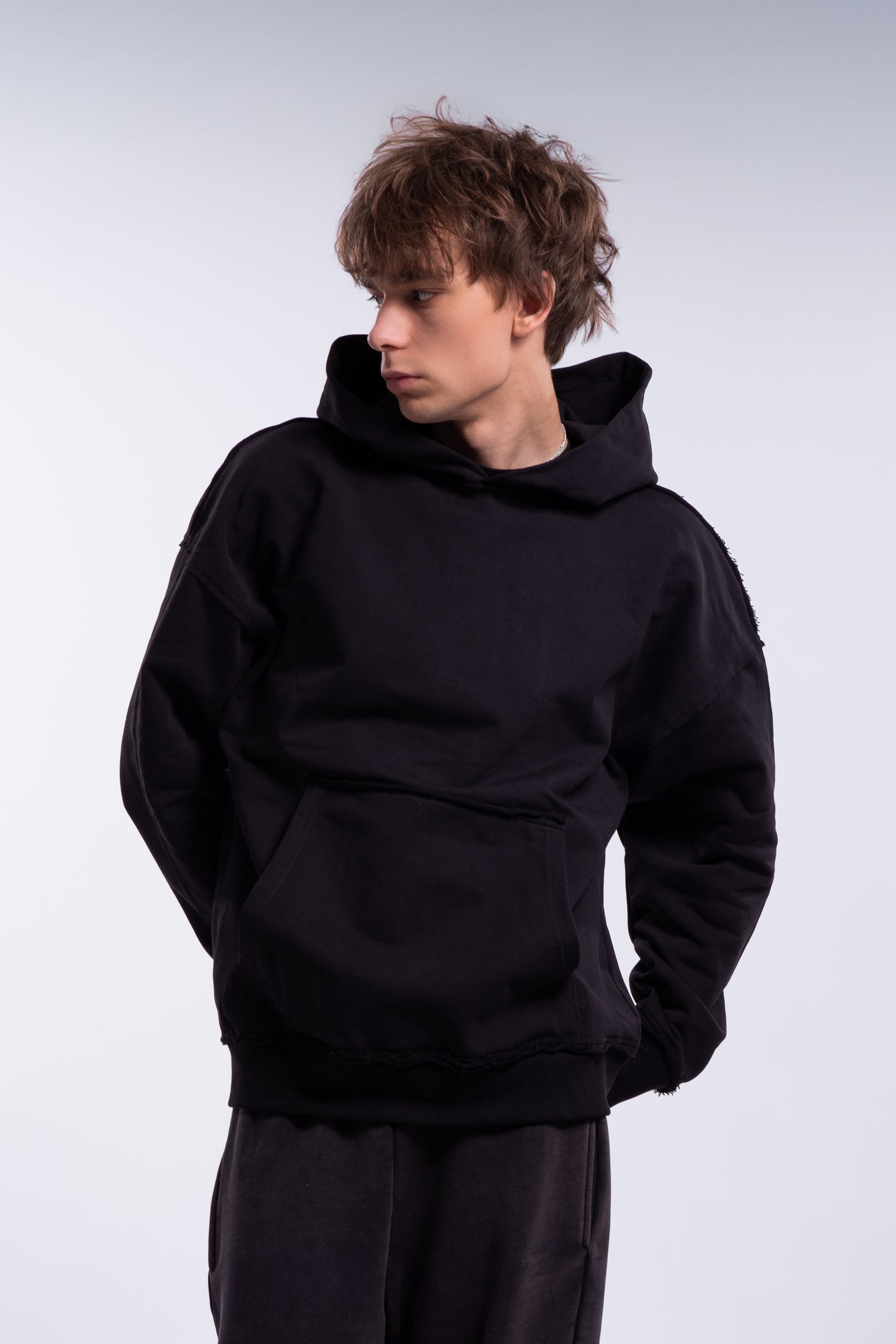 Regular Basic Black Hoodie