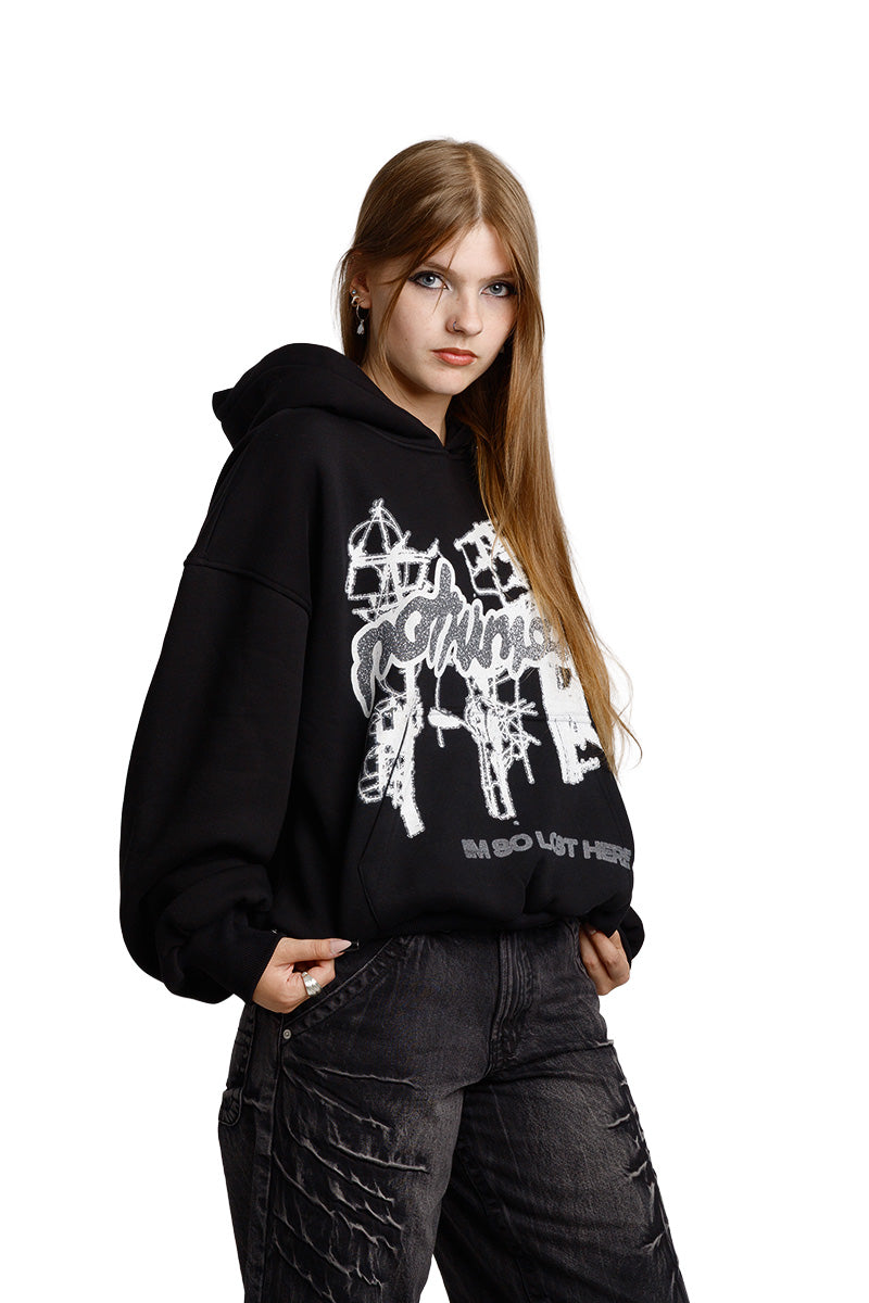 So Lost Black Hoodie