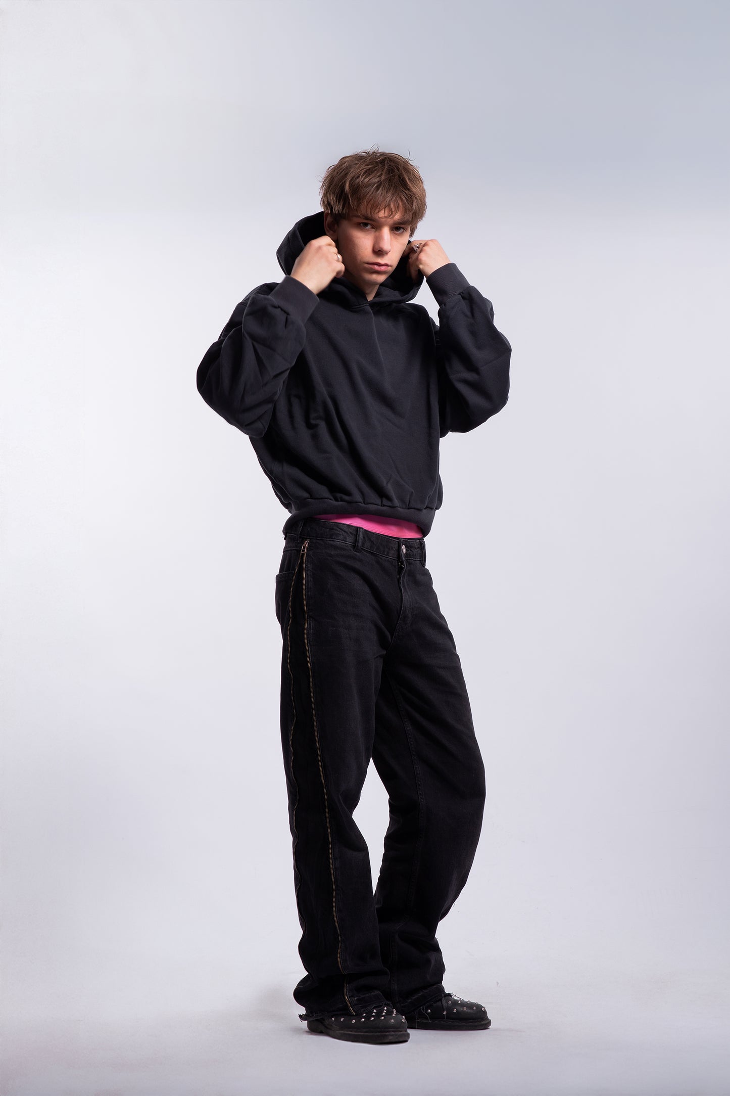 Double Black Washed Hoodie