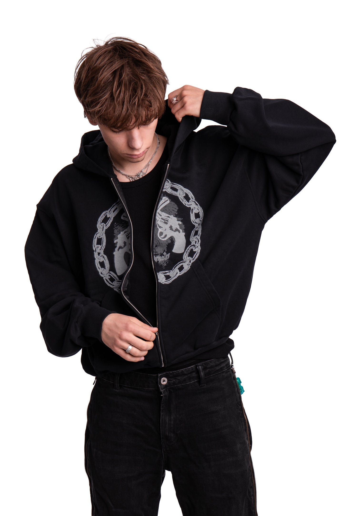 Gun Club Zip Black Hoodie
