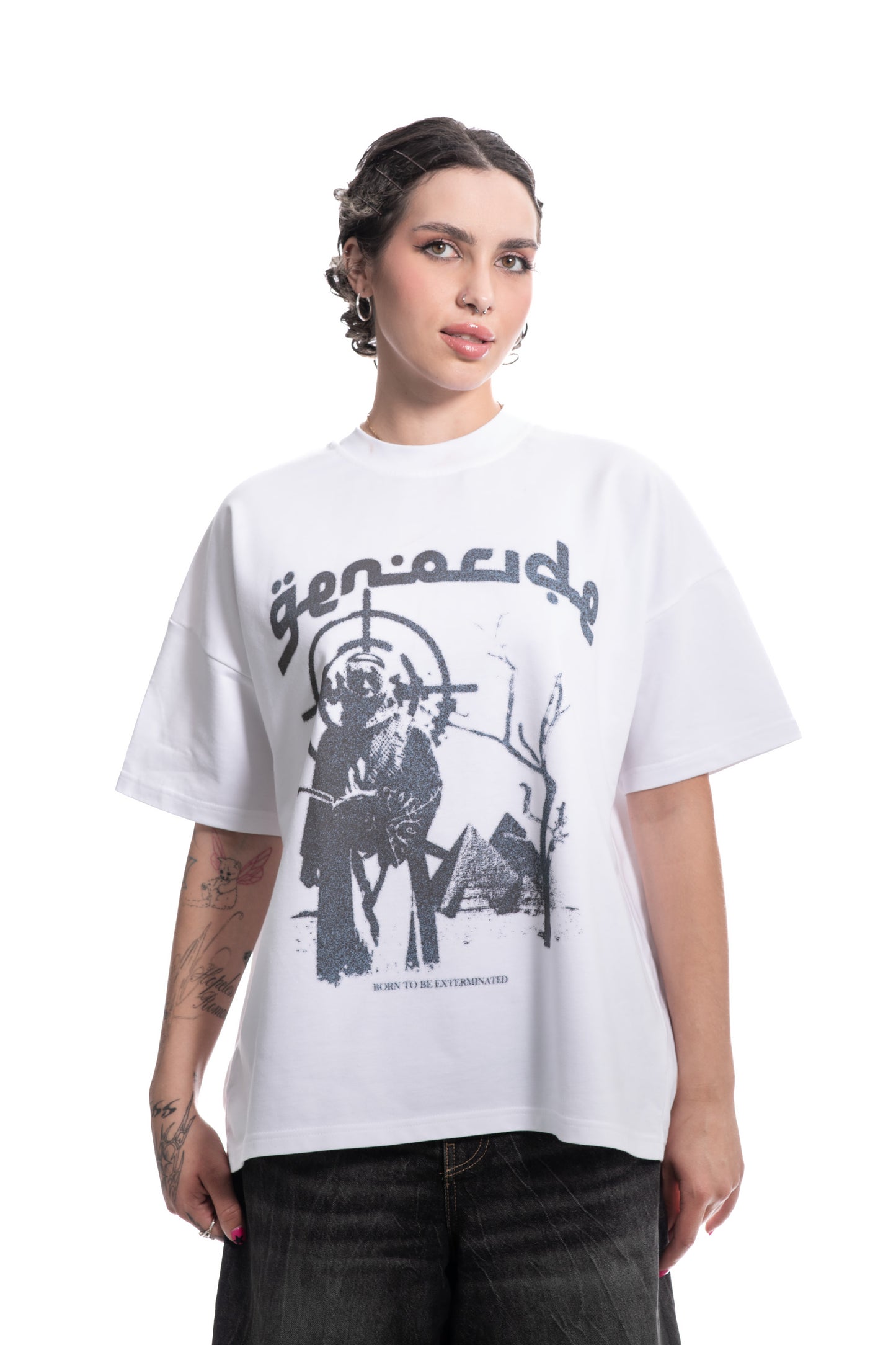 Genocide White Tee