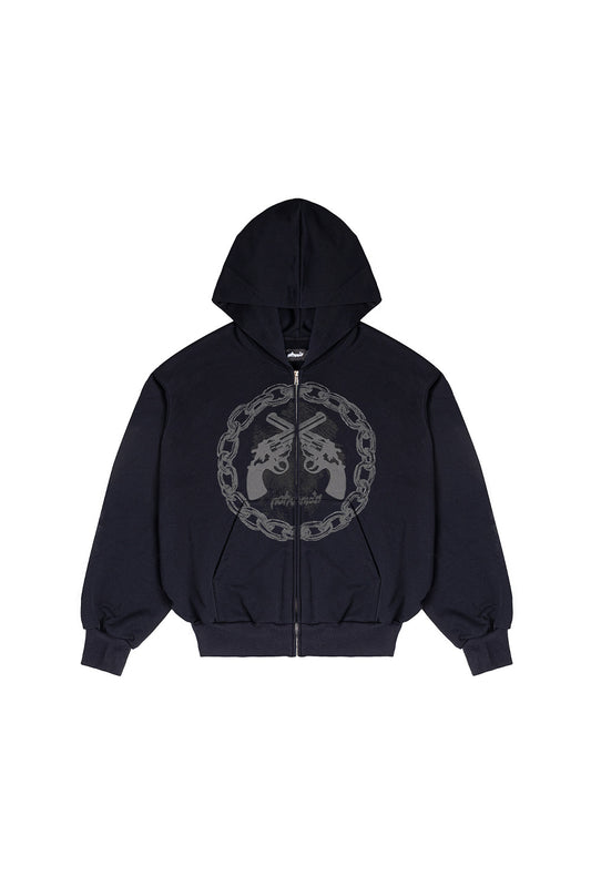 Gun Club Zip Black Hoodie