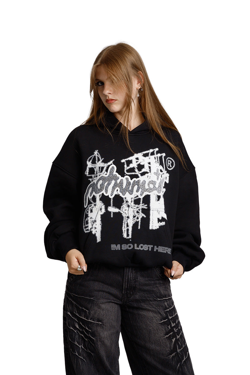 So Lost Black Hoodie