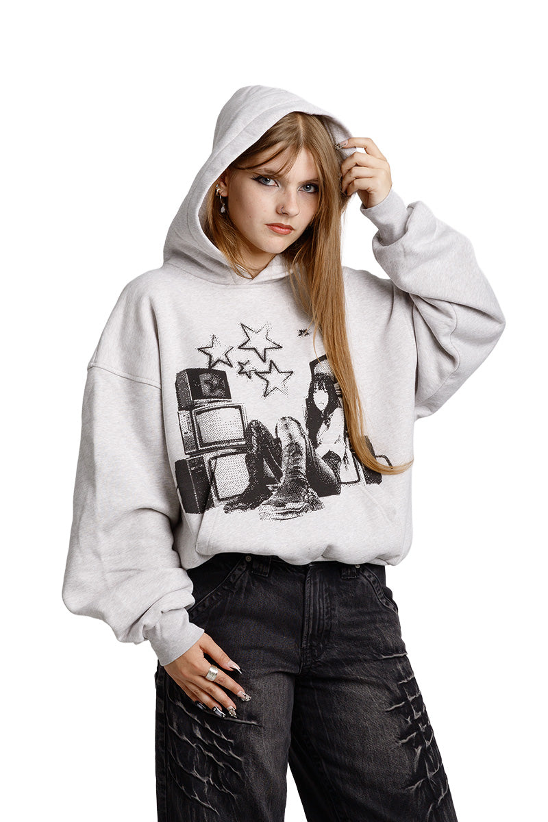 TV Star Grey Hoodie