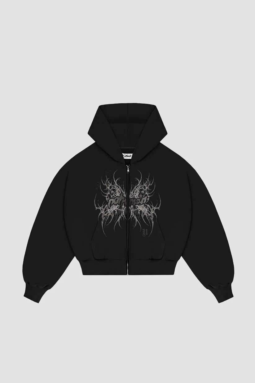 Ethereal Wings ZIP Black Hoodie