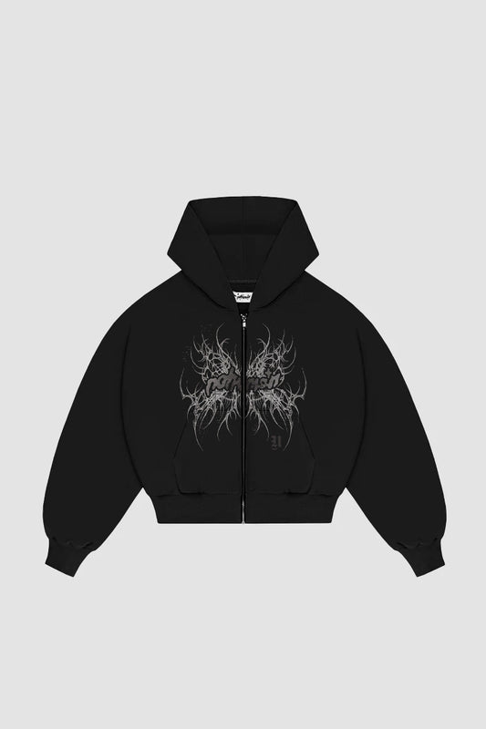 Ethereal Wings ZIP Black Hoodie