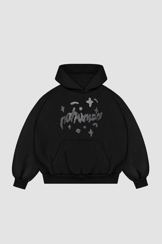 Rhinestones NoHuman Black Hoodie