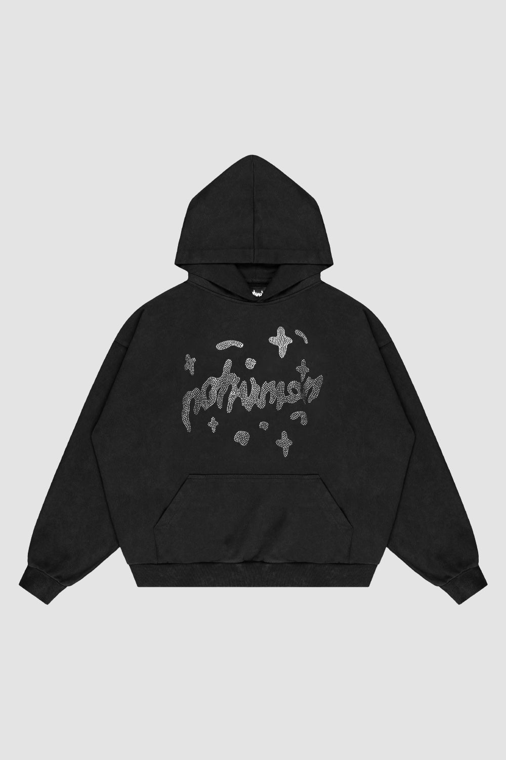 Washed Black Rhinestones Hoodie