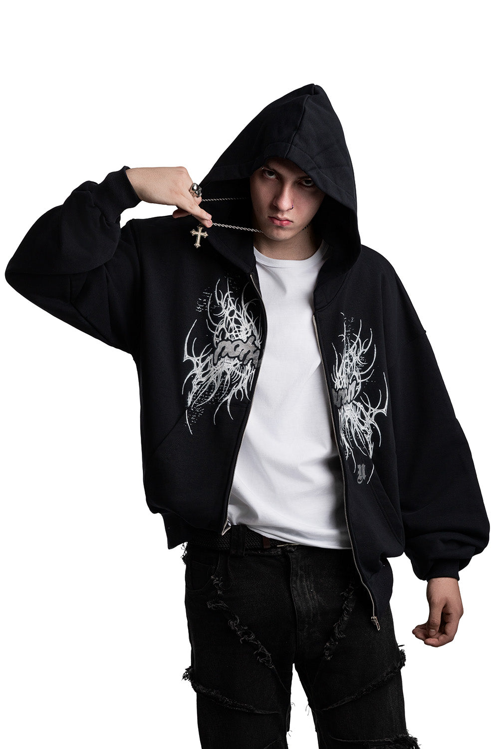 Ethereal Wings ZIP Black Hoodie