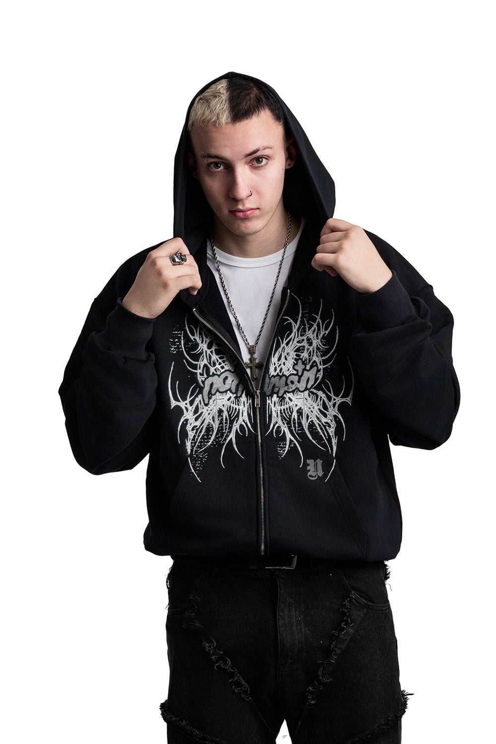 Ethereal Wings ZIP Black Hoodie