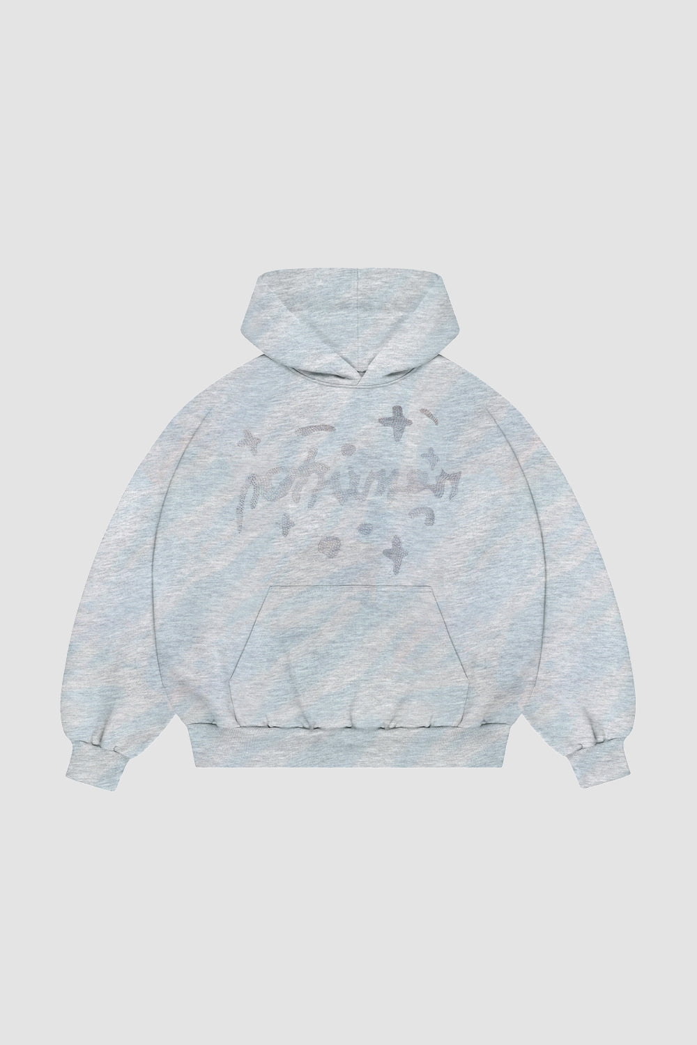 Zebra Rhinestones Grey Hoodie