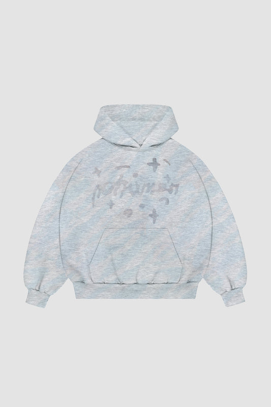 Zebra Rhinestones Grey Hoodie