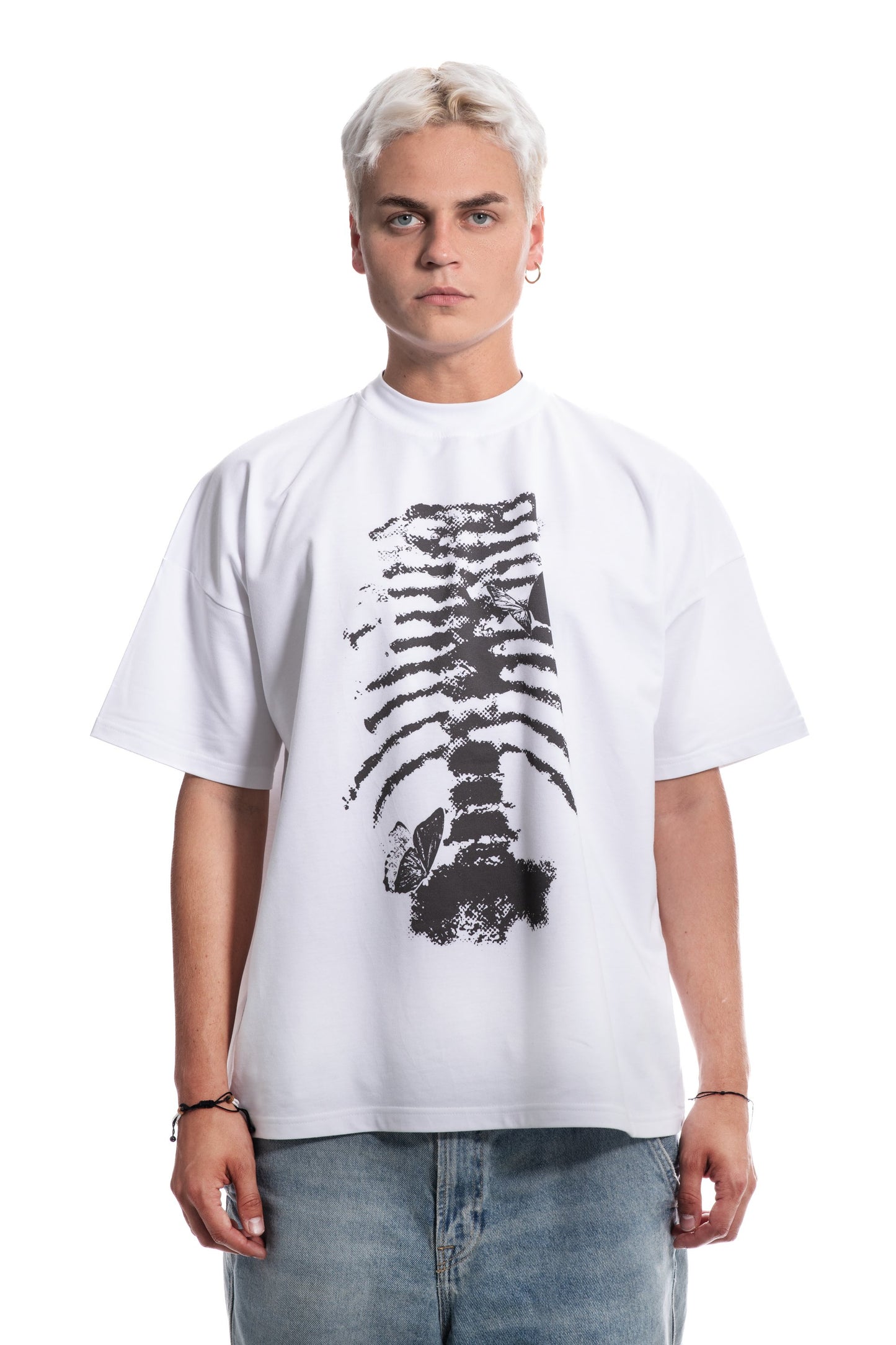 Skeleton White Tee (Boxy)