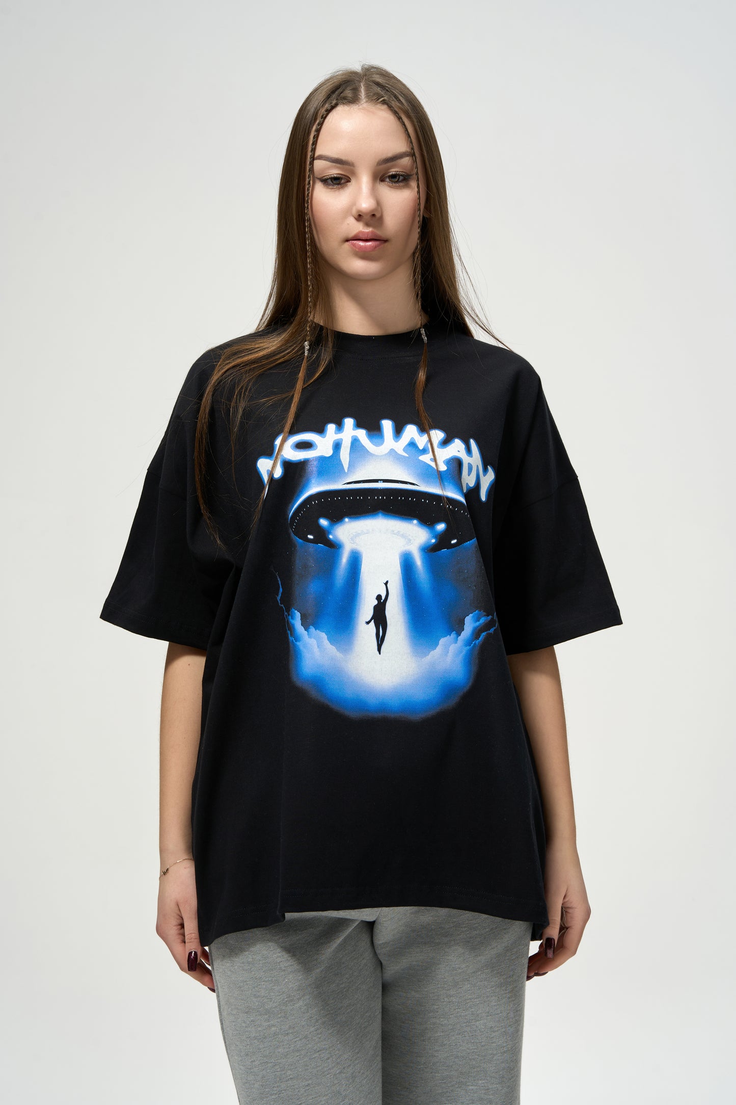 UFO Black Tee (Boxy)